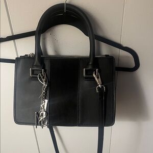Steve Madden Black Satchel with Silver Accents